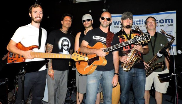 The International Hustlers in Studio B at Radio Bandiego.